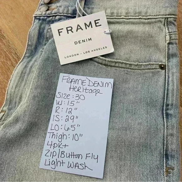 Frame Heritage Denim Slender Straight Jeans Size 30 - Picture 14 of 14